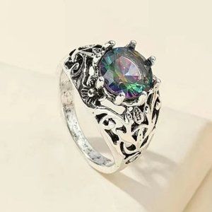 Purple Flower Decor Ring
